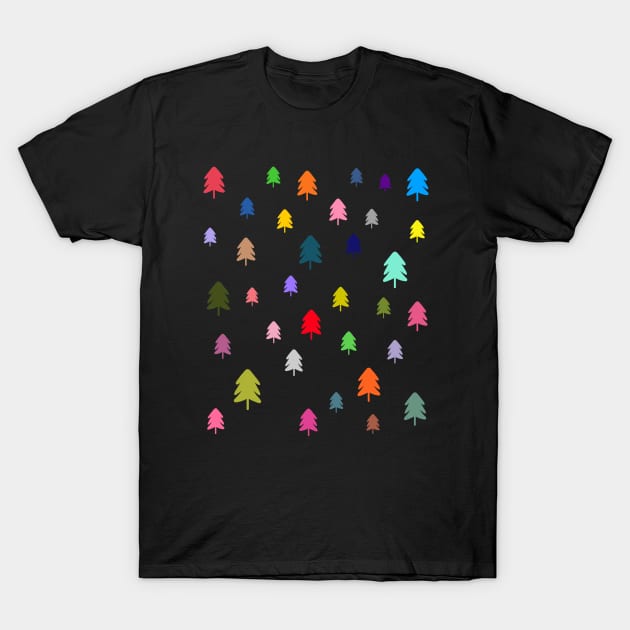 Christmas Pine Fir Tree Multi-Colour T-Shirt by OneThreeSix